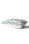Gray Turquoise Zigzag Patterned Decorative Rectangular Throw Pillow Cover - 2