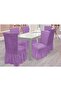 6 Pieces Elastic Chair Cover with Wrinkled Skirt _lilac