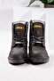 Men's Genuine Nubuck Leather Waterproof Black Boots - 4