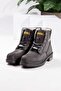 Men's Genuine Nubuck Leather Waterproof Black Boots - 5