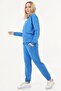 Women's Crew Neck Turquoise Color Sweat Suit - 2