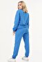 Women's Crew Neck Turquoise Color Sweat Suit - 4