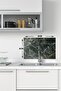Brown Detailed Black Marble Look Glass Faucet Back Protector 40X60 cm - 2