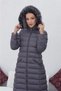 Women's Long Padded Black Puffer Coat with Hood, Fur-Trimmed, Thick Fiberfill, Plus Size - 6