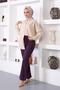 206 Flared Leg Fabric Trousers Purple