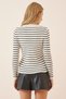 Women's Bone Striped Ribbed Lycra Knitwear Sweater BP00134 - 5