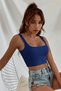 Women's Navy Blue 8021 Strappy Cop Top Bustier - 7