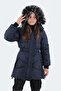 St21jc005-400 Slazenger Candy Girl's Coat Navy Blue - 2