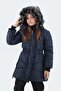 St21jc005-400 Slazenger Candy Girl's Coat Navy Blue - 4