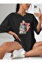 Women's Cute Cat Printed Oversize Tshirt - 3