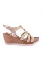Women's Padded Sole T-strap Wicker Mesh Mesh Back Elastic Sandals Beige Linen 21212328