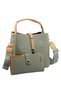 Women's Wallet and Shoulder Bag Combination with Lock Detail in Green - 2