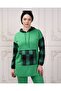 Women's Sleeve Plaid Hooded Tracksuit Set - 2