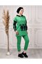 Women's Sleeve Plaid Hooded Tracksuit Set - 5