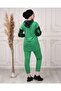 Women's Sleeve Plaid Hooded Tracksuit Set - 7