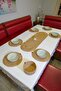 مفرش طاولة مطرز من الجوت مفرد، مجموعة، متين، حساس للحرارة، يدوم طويلاً،