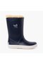 W10207 Splash Nautico Borreguito Brand Unisex Fur Lined Rain Boots Navy Blue