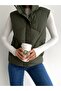 Women's Medium Length Stand Collar Sleeveless Puffer Vest - 4