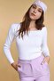 Women's White Long Sleeve Knitwear Blouse