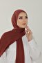 Dark Brick Luxury Combed Cotton Shawl - Women's Hijab Jersey Hijab Lycra Shawl - 4