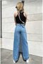 Medium Blue Ricra Loose High Waist Loose Leg Denim Jeans - 4