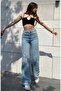 Medium Blue Ricra Loose High Waist Loose Leg Denim Jeans - 2