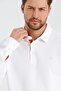 Men's Basic Polo Neck Long Loose Winter White Sweatshirt - 3