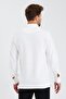 Men's Basic Polo Neck Long Loose Winter White Sweatshirt - 6