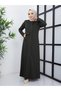New Season Pocket Detailed Stylish Atlas Fabric Plain Cut Winter Ferace - 3