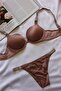 Dameon Diva Double Supported Push up Stone Bra Set Powder - 2