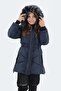 St21jc005-400 Slazenger Candy Girl's Coat Navy Blue - 3