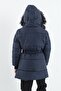 St21jc005-400 Slazenger Candy Girl's Coat Navy Blue - 7