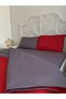 Red and Dark Gray Reversible, Double-Size Duvet Cover Set (100% Cotton) - 2