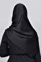 Janjan Shiny Satin Textured Hijab Evening Dress Chiffon Shawl-black - 3