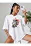 Women's Cute Cat Printed Oversize Tshirt - 3