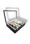 9pcs Watch Bracelet Bracelet Ring Cufflink Jewelry Box Black/white - 2
