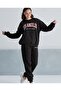 Crew Neck Los Angeles Printed Thick Winter Oversize Modern Women's Tracksuit Set - 2
