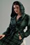 Women's Short Green Fleece Dressing Gown201024-0357 - 6