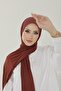 Dark Brick Luxury Combed Cotton Shawl - Women's Hijab Jersey Hijab Lycra Shawl - 5