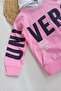 Pink Vers Written Double Children's Tracksuit Set 1-2-3-4-5 Years - 3