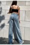 Medium Blue Ricra Loose High Waist Loose Leg Denim Jeans - 4