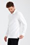 Men's Basic Polo Neck Long Loose Winter White Sweatshirt - 4