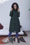 Women's Long Padded Black Puffer Coat with Hood, Fur-Trimmed, Thick Fiberfill, Plus Size - 5