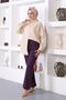 206 Flared Leg Fabric Trousers Purple - 2