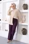 206 Flared Leg Fabric Trousers Purple - 4