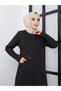 New Season Pocket Detailed Stylish Atlas Fabric Plain Cut Winter Ferace
