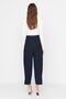 X Sagaza Studio Navy Blue Striped Woven Trousers with Detailed Cuffs Tpraw23Pl00039 - 6