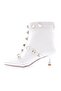 Women's Trock Thin Heeled Boots White Wrinkled 2153162821 - 3