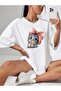 Women's Cute Cat Printed Oversize Tshirt - 2