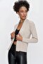 Women's Shawl Collar Melange Knitwear Cardigan Mink